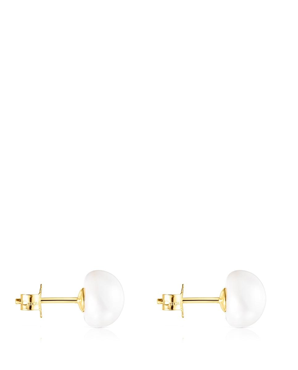 Brincos Pearls em Ouro Amarelo com Pérola Branco-2