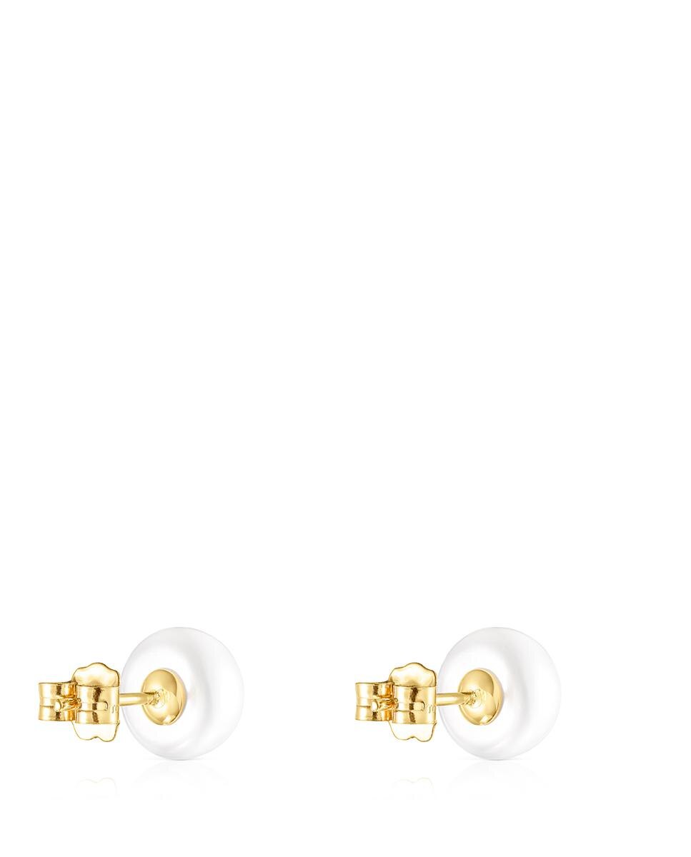 Brincos Pearls em Ouro Amarelo com Pérola Branco-3
