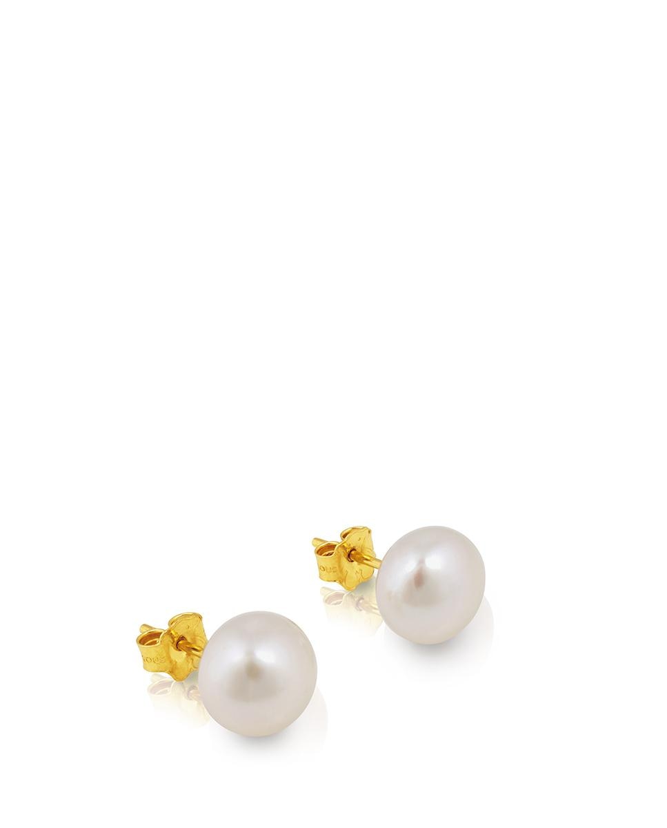 Brincos Pearls em Ouro Amarelo com Pérola Branco-4