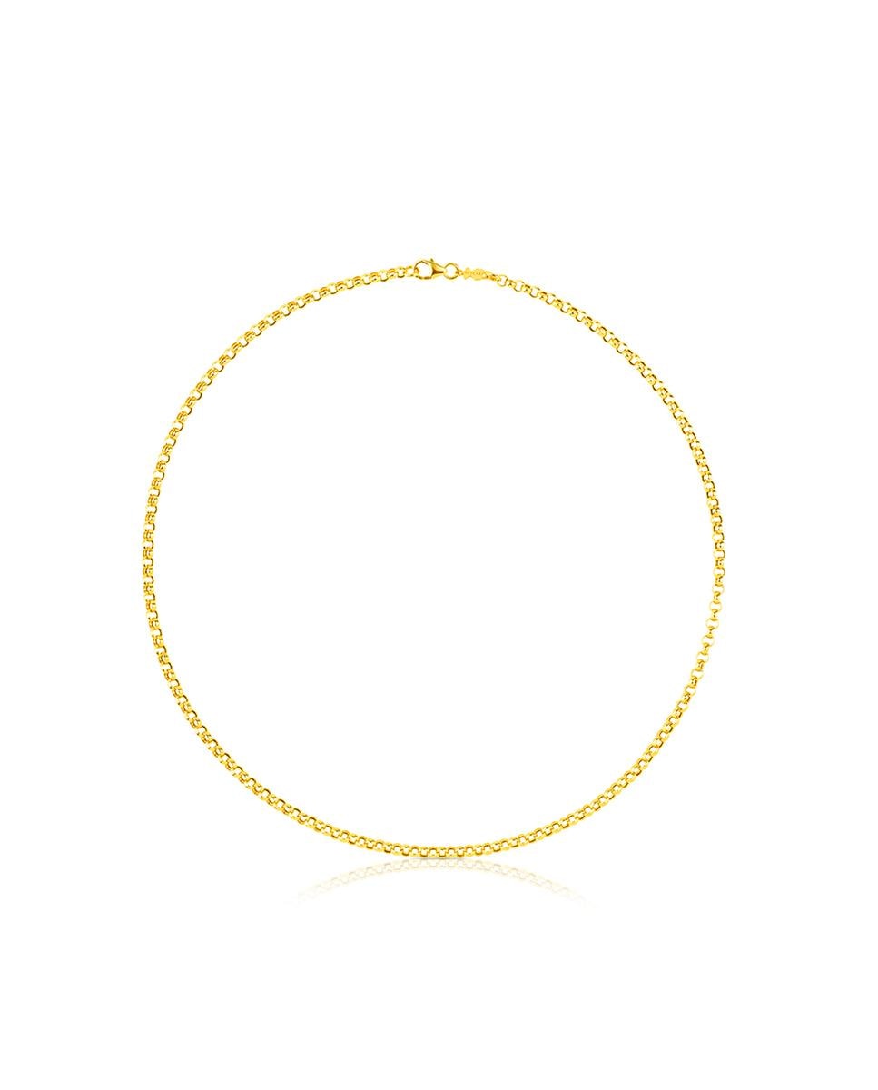 Corrente Rolo em Ouro Amarelo Dourado-1