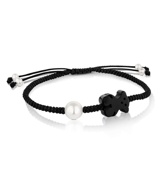 Imagem 0 de Pulseira Tibet Cordão em Preto com Ónix e Pérola
