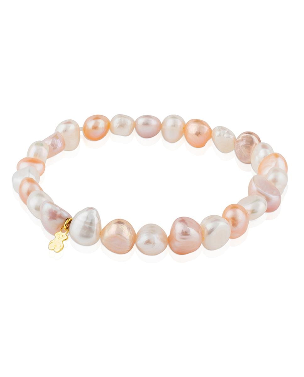 Pulseira de Corrente Pearls em Ouro Amarelo e Pérolas Barrocas Multicolor Multicolor-1