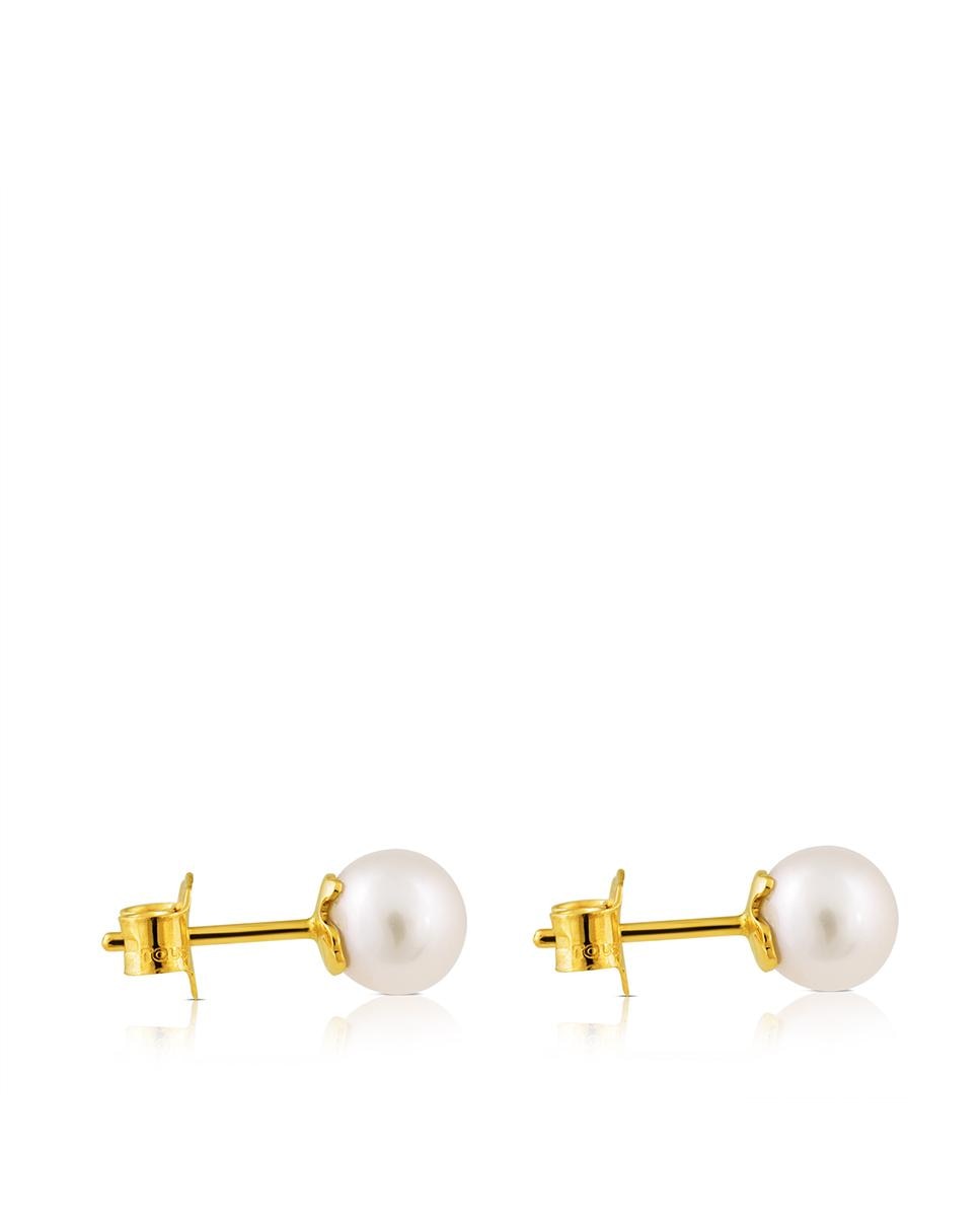 Brincos Pearls de Pérola e Ouro Amarelo Branco-2