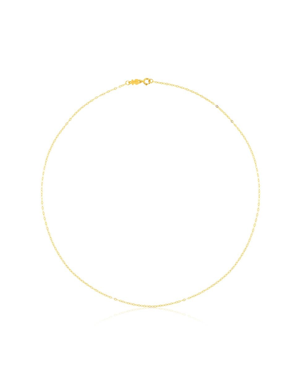 Corrente Chain em Ouro Amarelo com Argolas Ovais Dourado-1