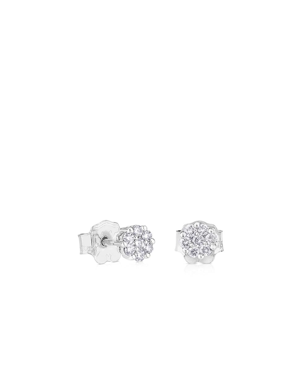 Brincos Diamonds em Ouro Branco e Diamantes Branco-1