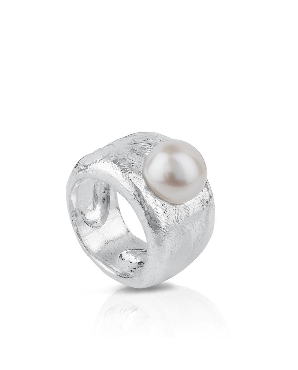 ANILLO DUNA DE PLATA CON PERLA Branco-1