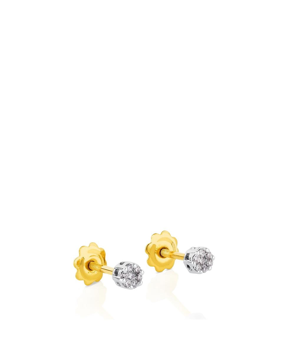 Brincos Diamonds em Ouro Branco e Diamantes Branco-4
