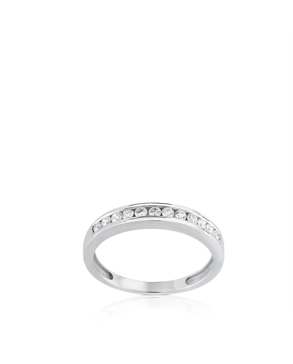 Anel Diamonds em Ouro Branco e Diamantes Prata-2