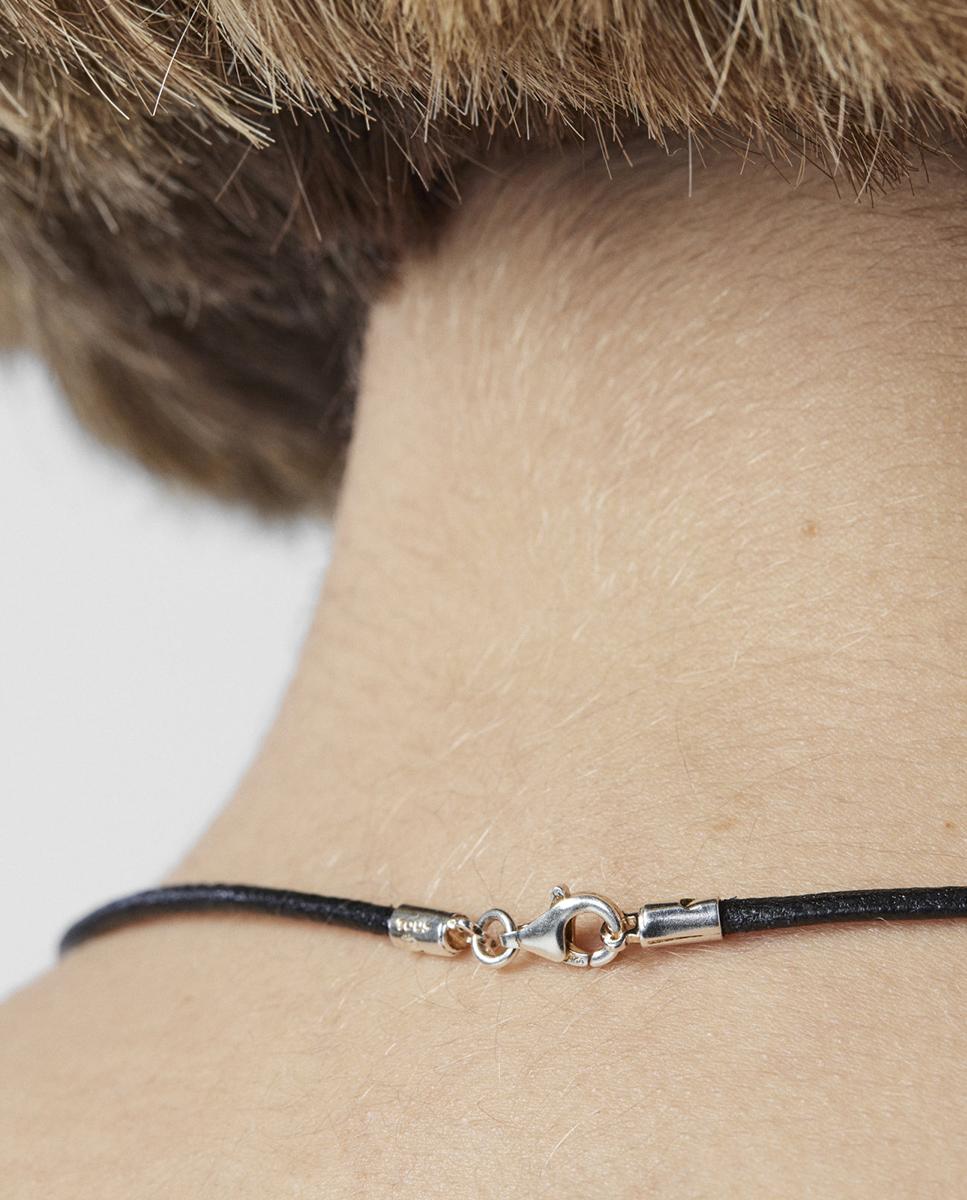 Colar Choker de Couro em Preto Preto-5