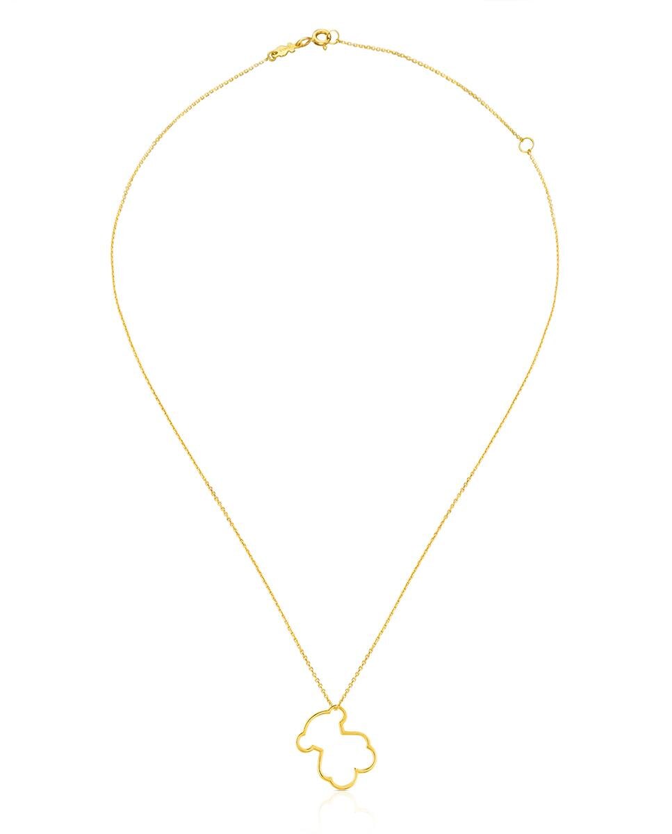 Colar Silhueta em Ouro Amarelo Dourado-3