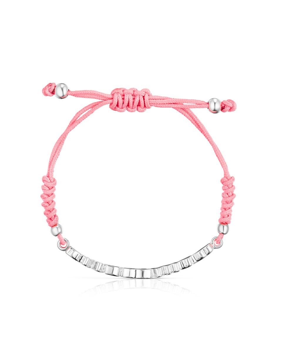 Pulseira de Cordão Tous By You com Prata de Primeira Lei Rosa-2