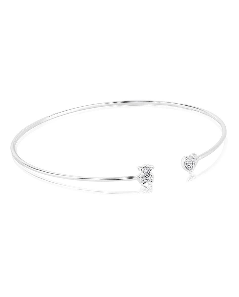 Pulseira de Corrente Puppies em Ouro Branco e Diamantes Branco-1
