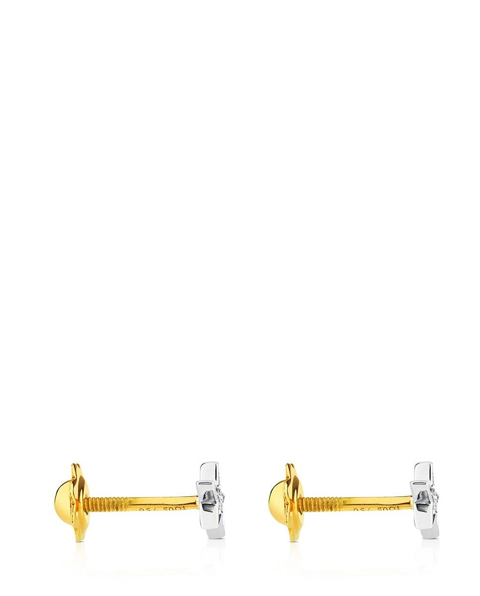 Brincos Puppies em Ouro Branco e Diamantes Branco-2