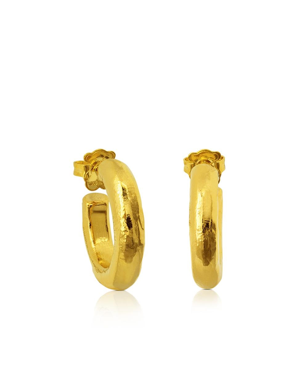 Brincos de Aro Duna Tube Banhados em Ouro de 18 Kt Sobre Prata Dourado-1
