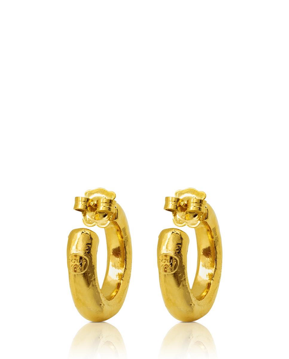 Brincos de Aro Duna Tube Banhados em Ouro de 18 Kt Sobre Prata Dourado-3