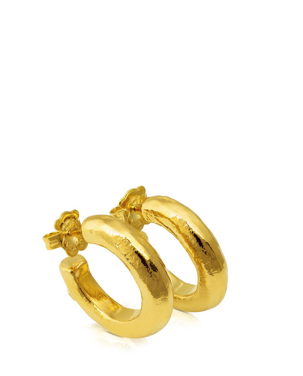 Brincos de Aro Duna Tube Banhados em Ouro de 18 Kt Sobre Prata Dourado-4