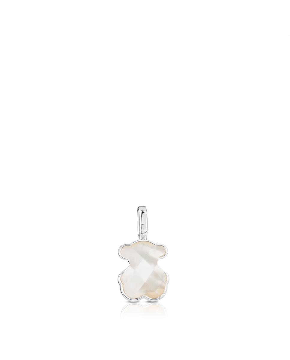 Pendentes em Prateado e Madrepérola Facetada Branco-1