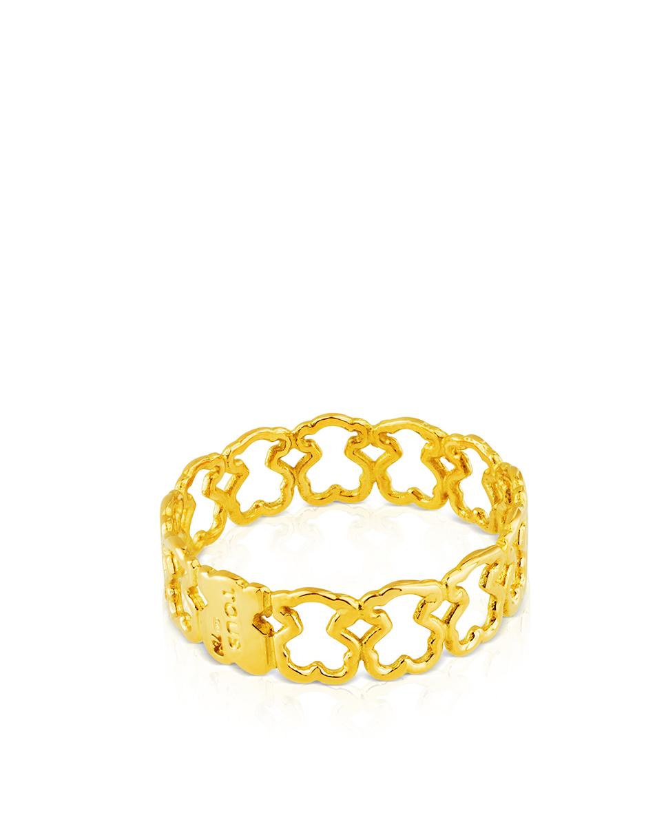 Anel Design de Ursos em Ouro Amarelo Dourado-1