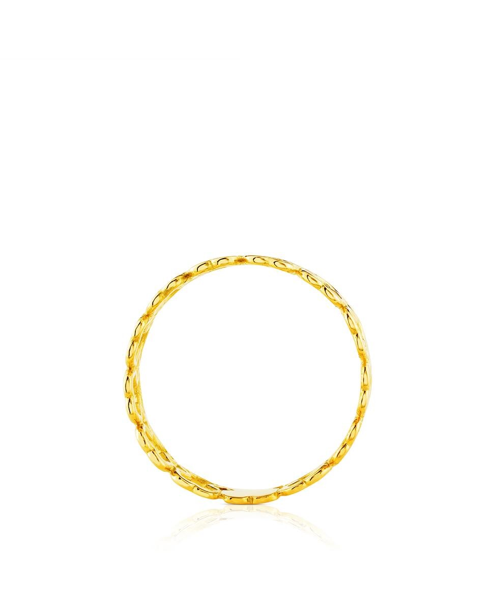Anel Design de Ursos em Ouro Amarelo Dourado-2