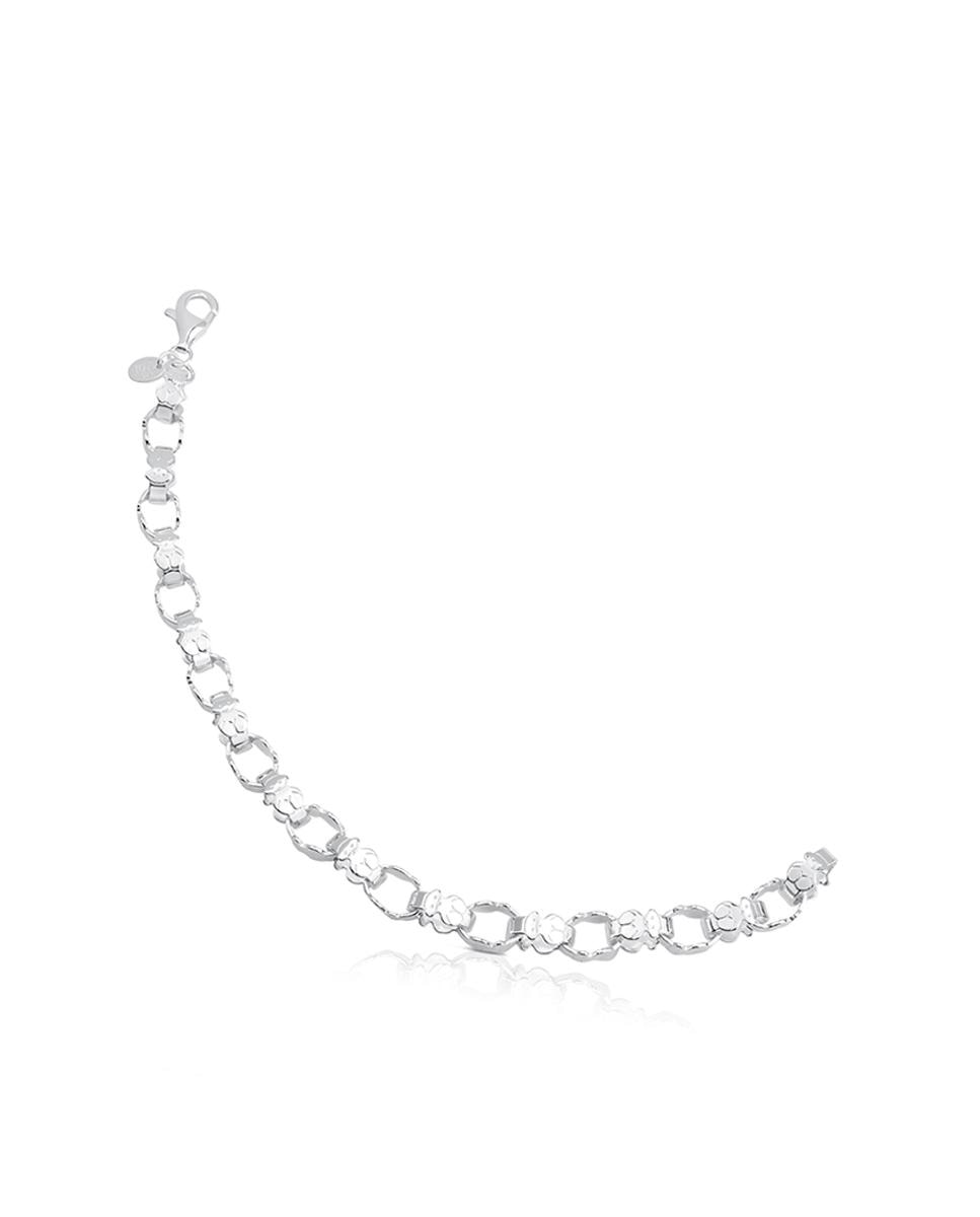 Pulseira de Corrente Bear em Prateado Branco-1