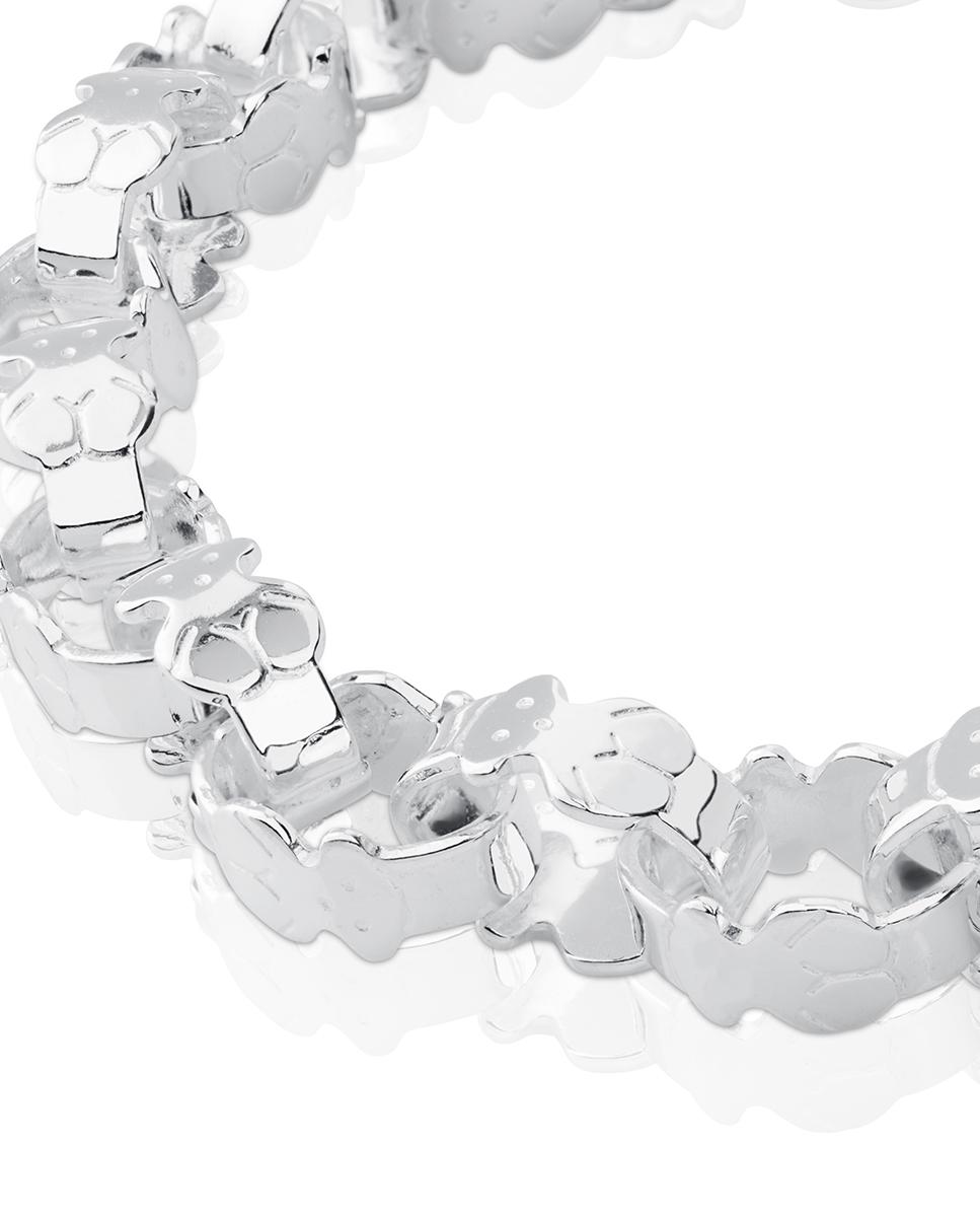 Pulseira de Corrente Bear em Prateado Branco-2