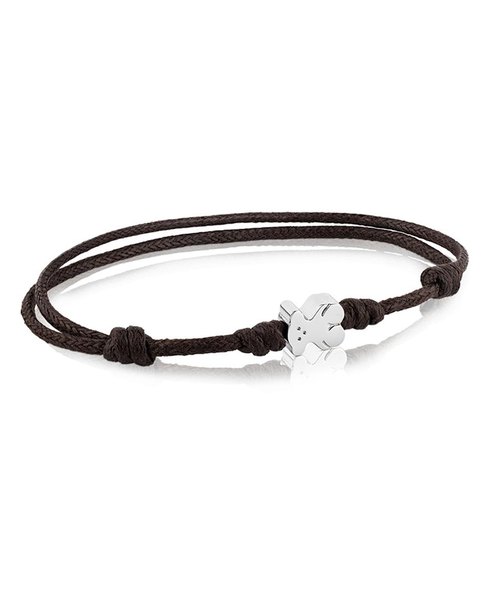 Pulseira Super Micro com Cordão em Castanho e Aço Inoxidável Multicolor-1