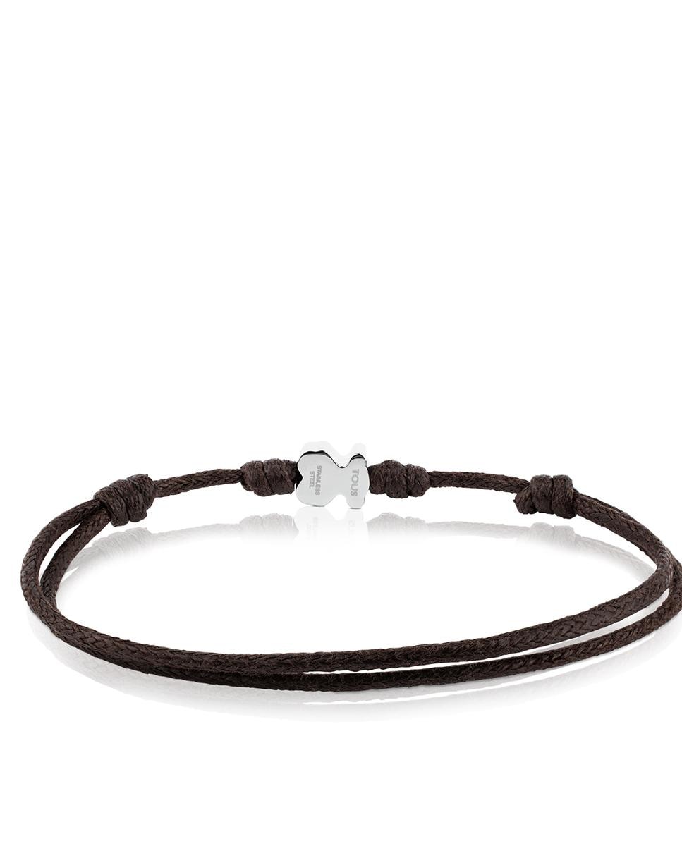 Pulseira Super Micro com Cordão em Castanho e Aço Inoxidável Multicolor-2
