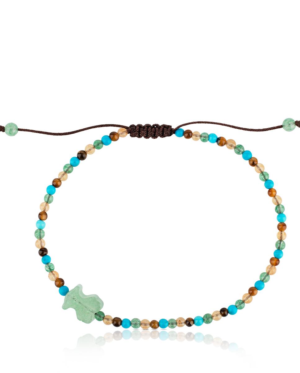 Pulseira de Corrente Tibet com Bolas de Gemas Multicolor-3