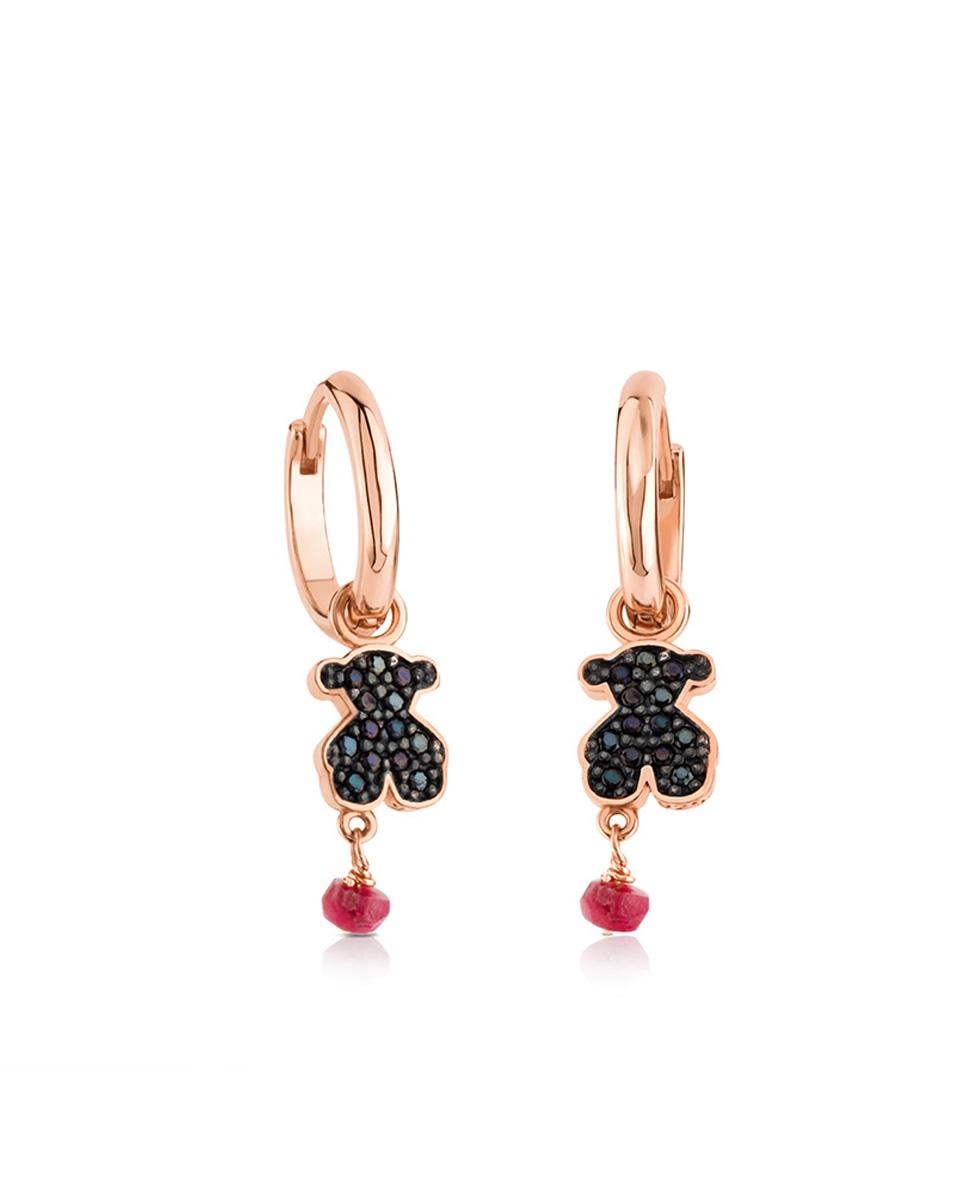 Crioulas Motif em Prata Vermeil Rosa, Espinélio e Rubi Multicolor-1