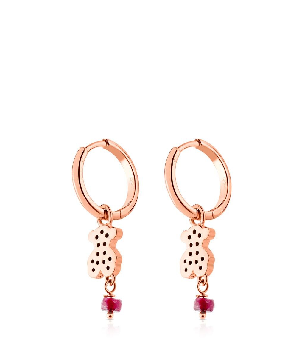 Crioulas Motif em Prata Vermeil Rosa, Espinélio e Rubi Multicolor-3
