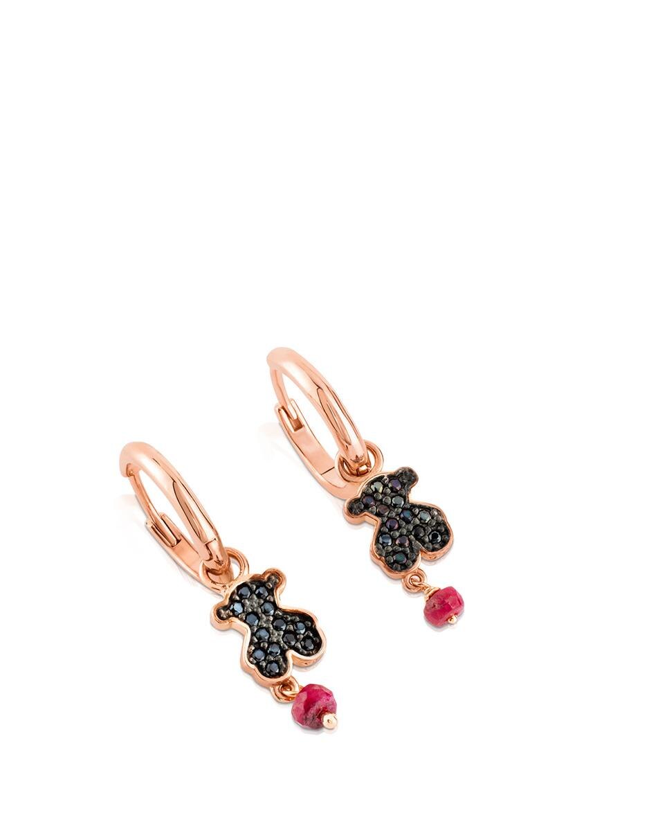 Crioulas Motif em Prata Vermeil Rosa, Espinélio e Rubi Multicolor-4