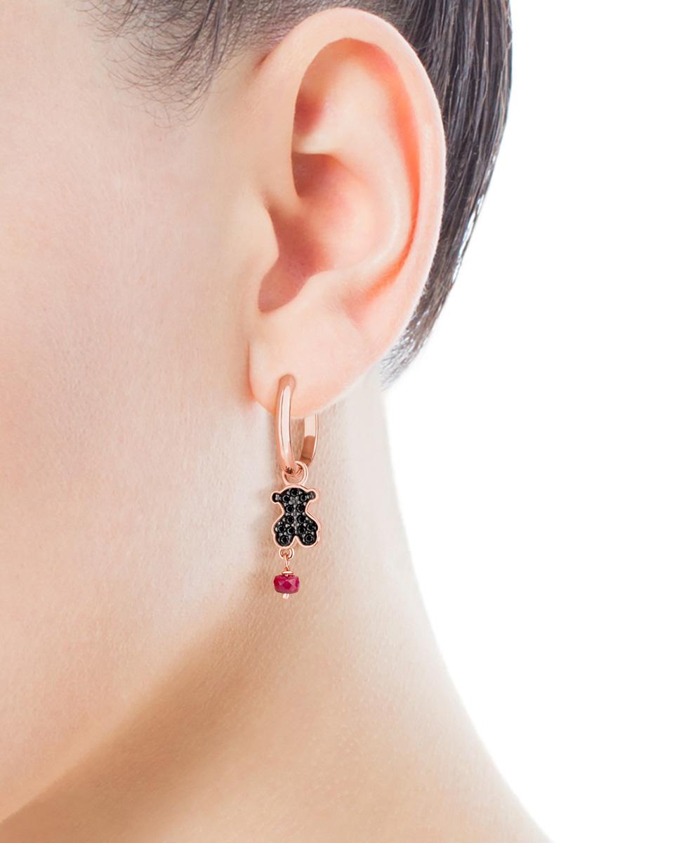 Crioulas Motif em Prata Vermeil Rosa, Espinélio e Rubi Multicolor-5