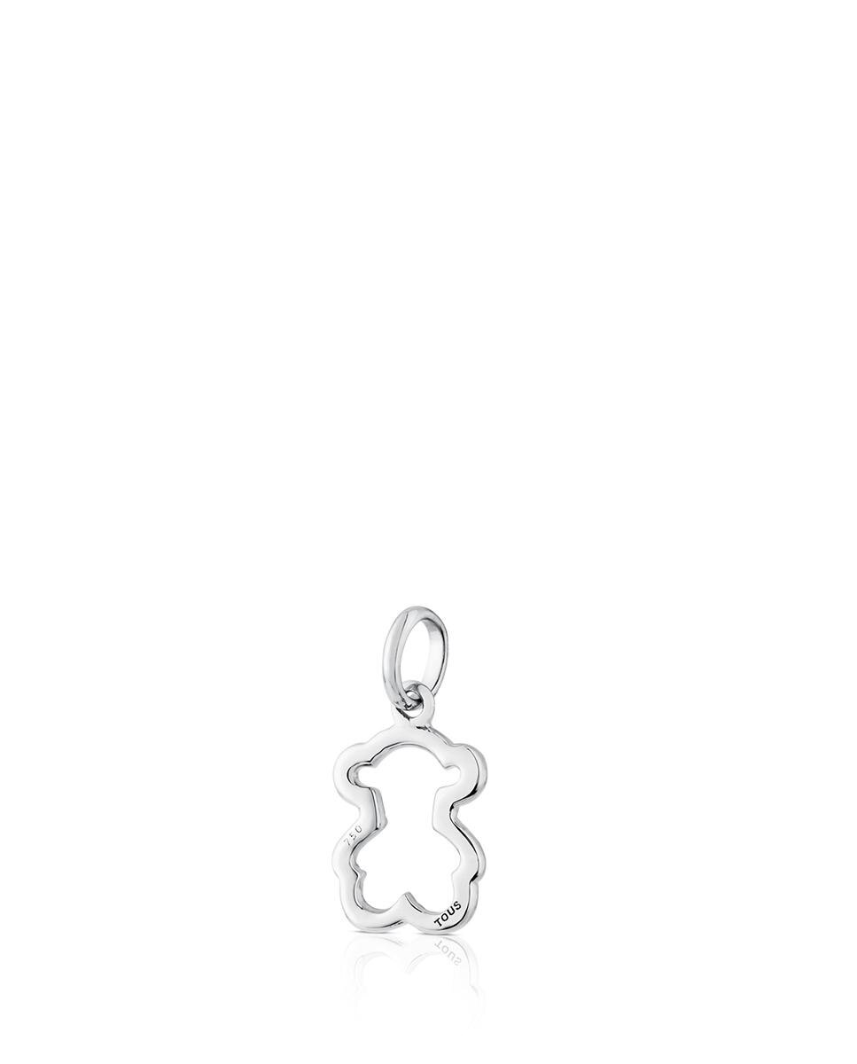 Pendente Silhueta Urso em Ouro Branco e Diamantes Branco-3