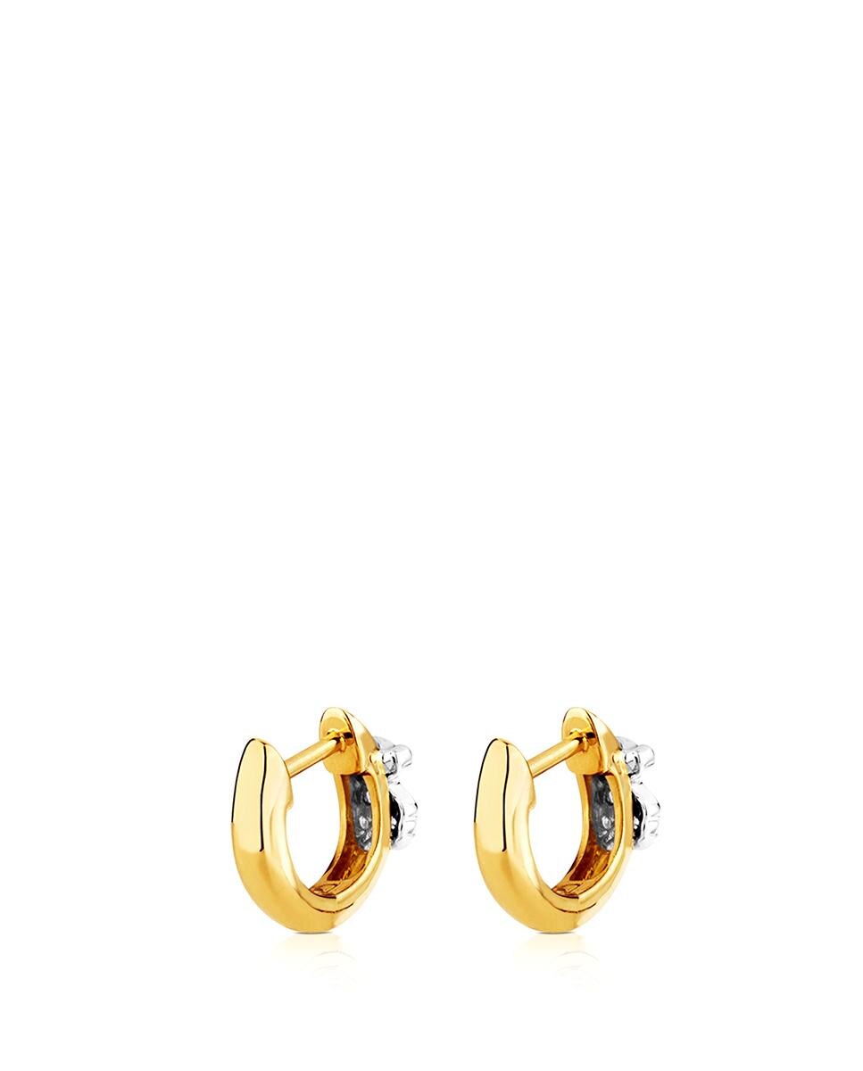 Brincos de Argola Gen em Ouro Amarelo com Diamantes Branco-3