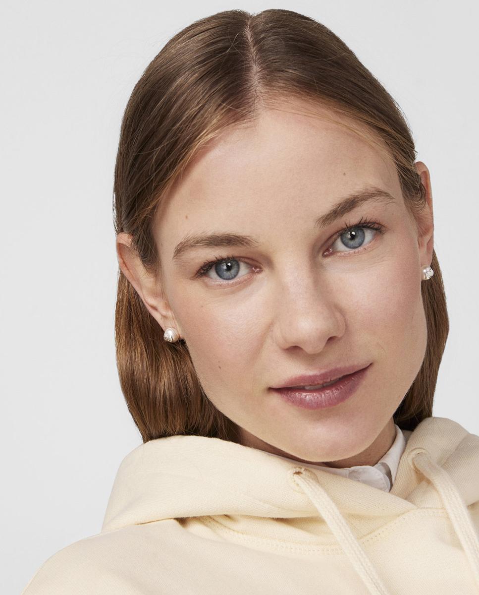 Brincos Bear em Prata e Pérolas Branco-5