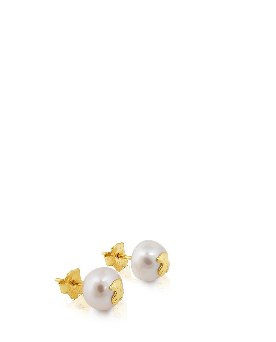 Pendente Bear em Ouro Amarelo e Pérolas Branco-4