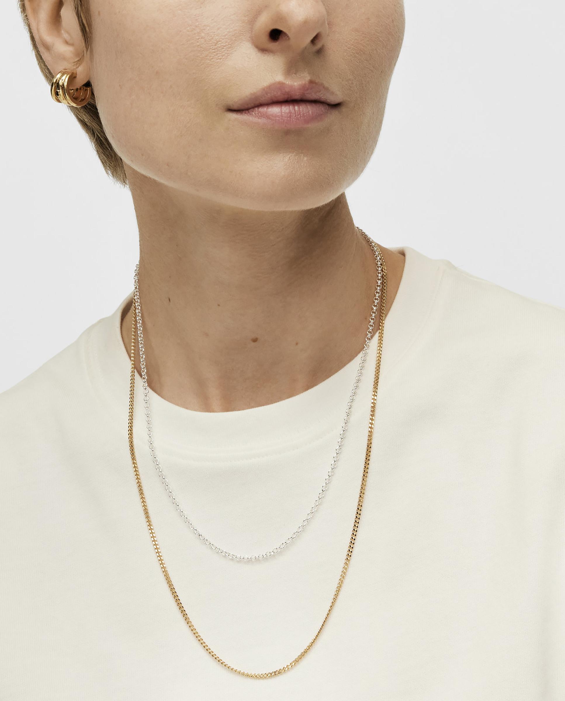 Corrente Banhada a Ouro de 18 Kt Sobre Prata Chain Média Dourado-5