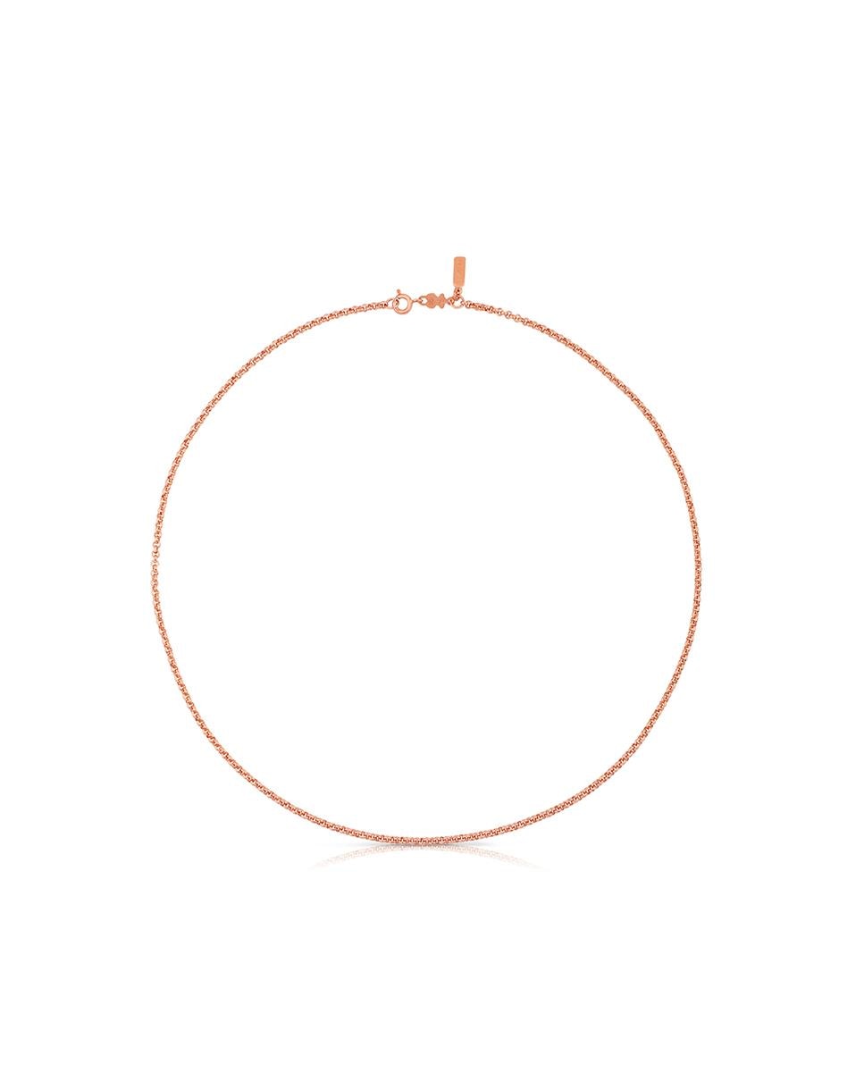 Corrente Hand Banhada em Ouro de 18 Kt Sobre Prata Rosa Rosa-1