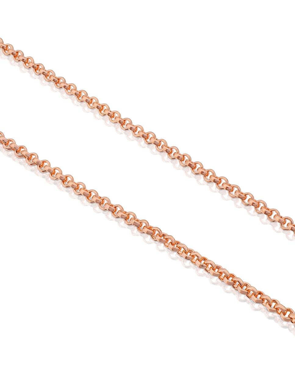 Corrente Hand Banhada em Ouro de 18 Kt Sobre Prata Rosa Rosa-2