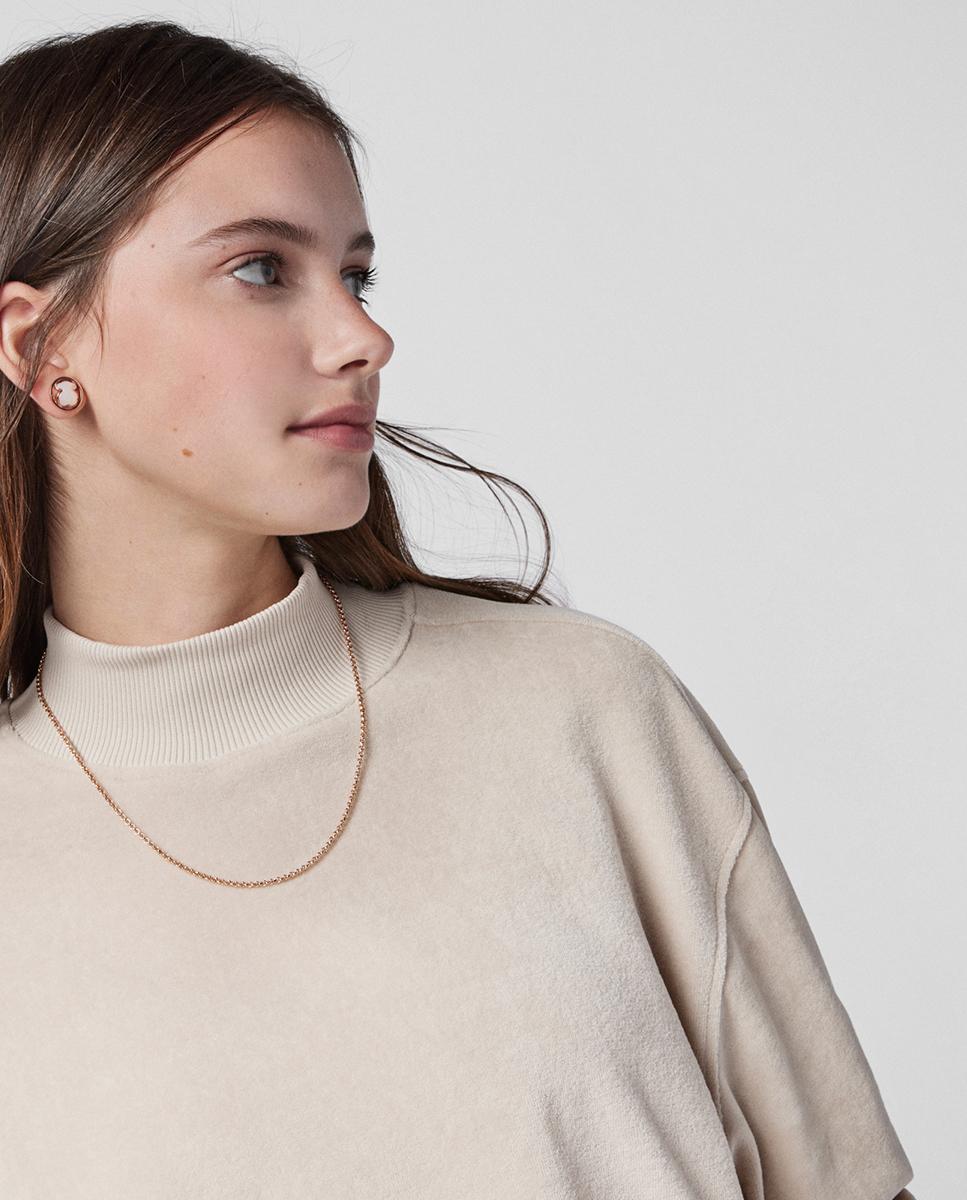 Corrente Hand Banhada em Ouro de 18 Kt Sobre Prata Rosa Rosa-4
