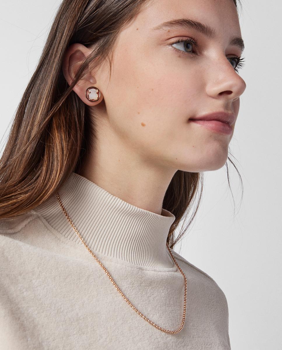 Corrente Hand Banhada em Ouro de 18 Kt Sobre Prata Rosa Rosa-5