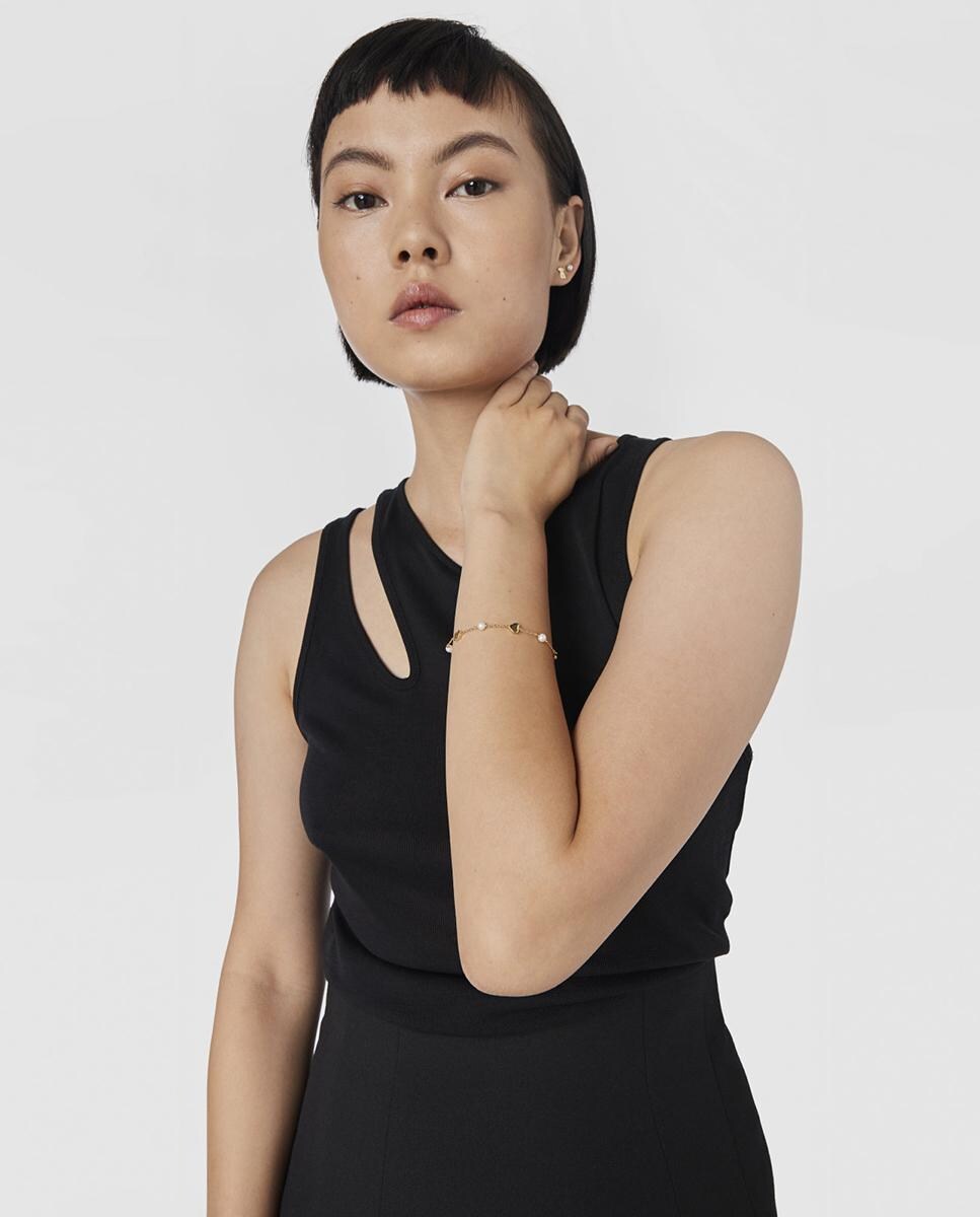 Pulseira Sweet Dolls Xxs de Ouro Amarelo com Motivos Combinados com Pérolas Dourado-5