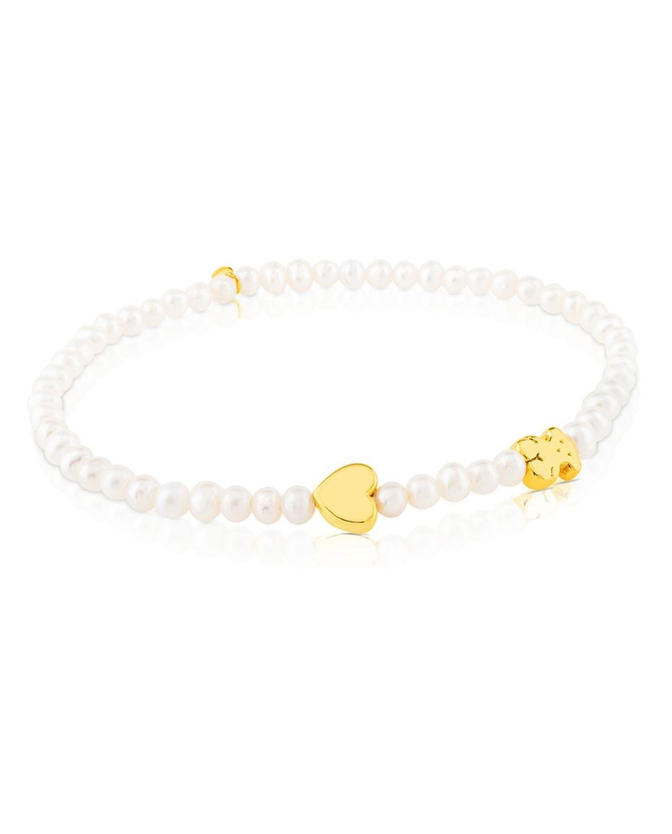 Pulseira Sweet Dolls Xxs em Ouro Amarelo e Pérolas Branco-1