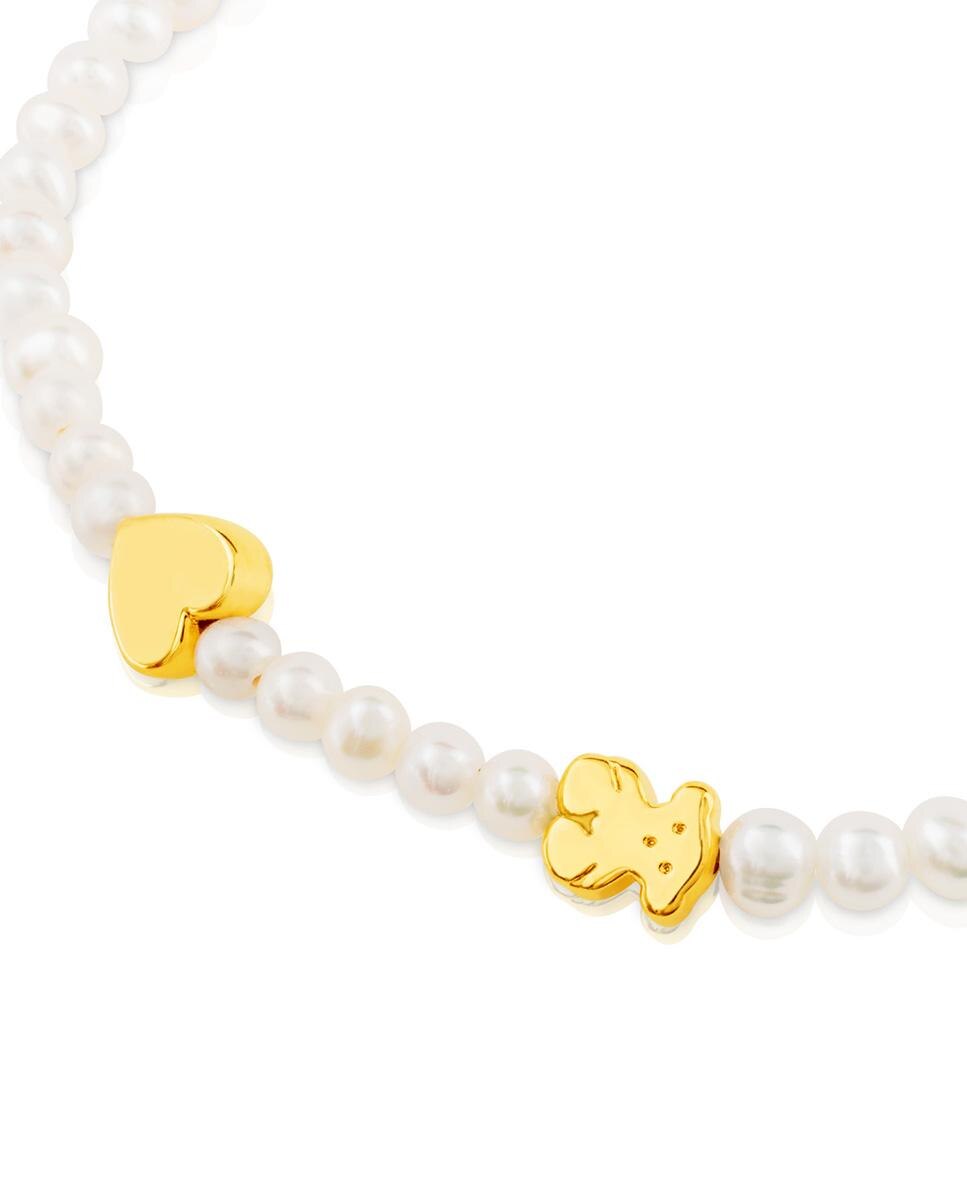 Pulseira Sweet Dolls Xxs em Ouro Amarelo e Pérolas Branco-2