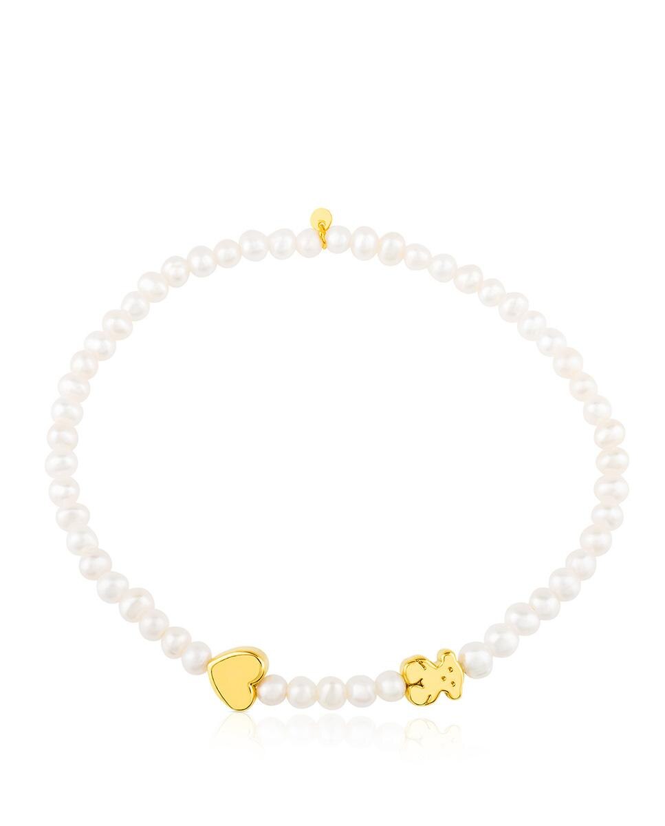 Pulseira Sweet Dolls Xxs em Ouro Amarelo e Pérolas Branco-3