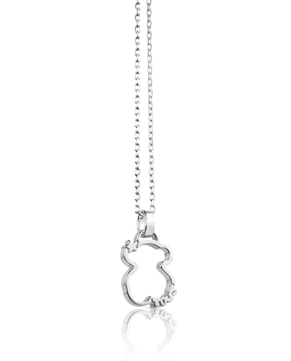 Colar Silueta em Prata com Silhueta de Urso Prata-2