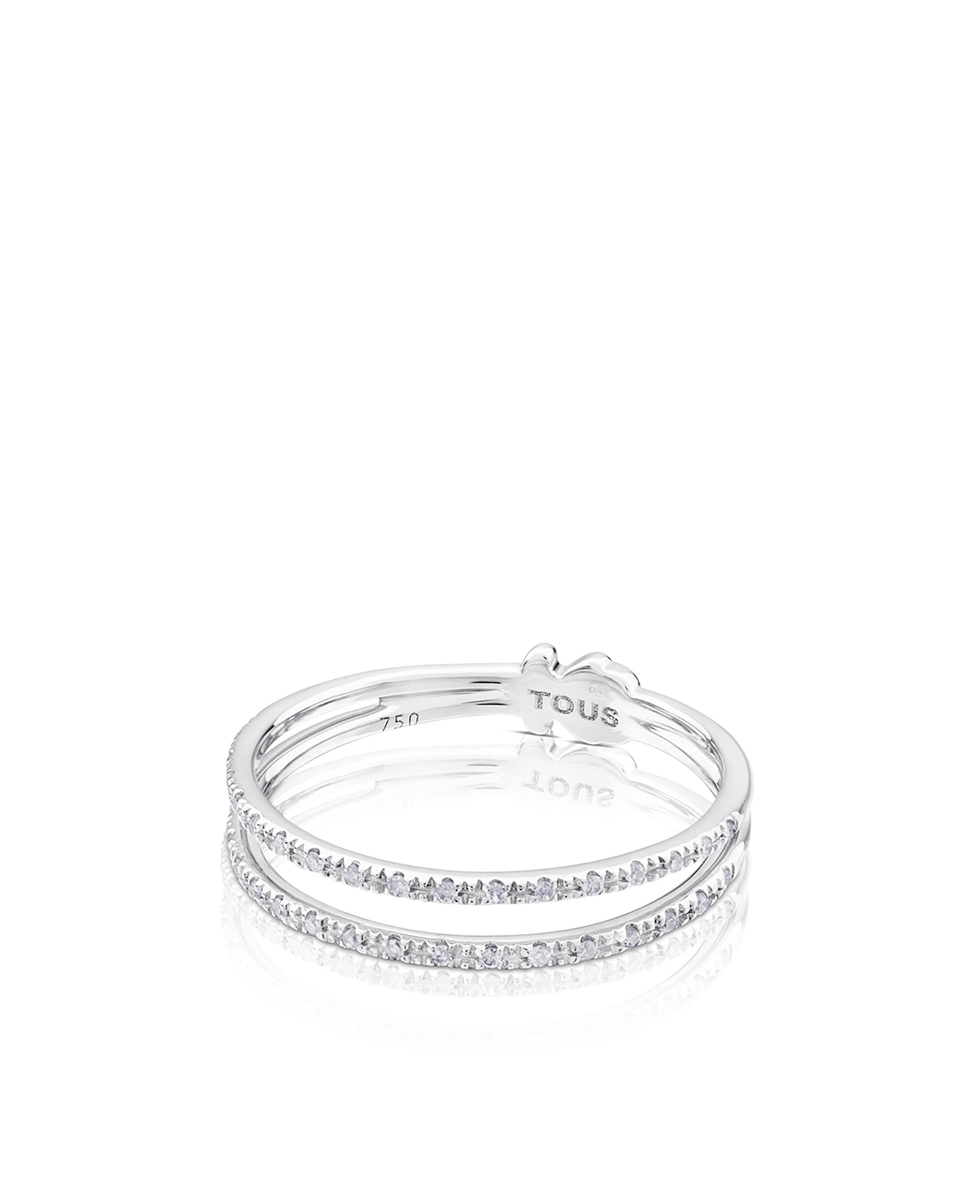 Anel Diamonds de Ouro Branco com Diamantes Branco-2