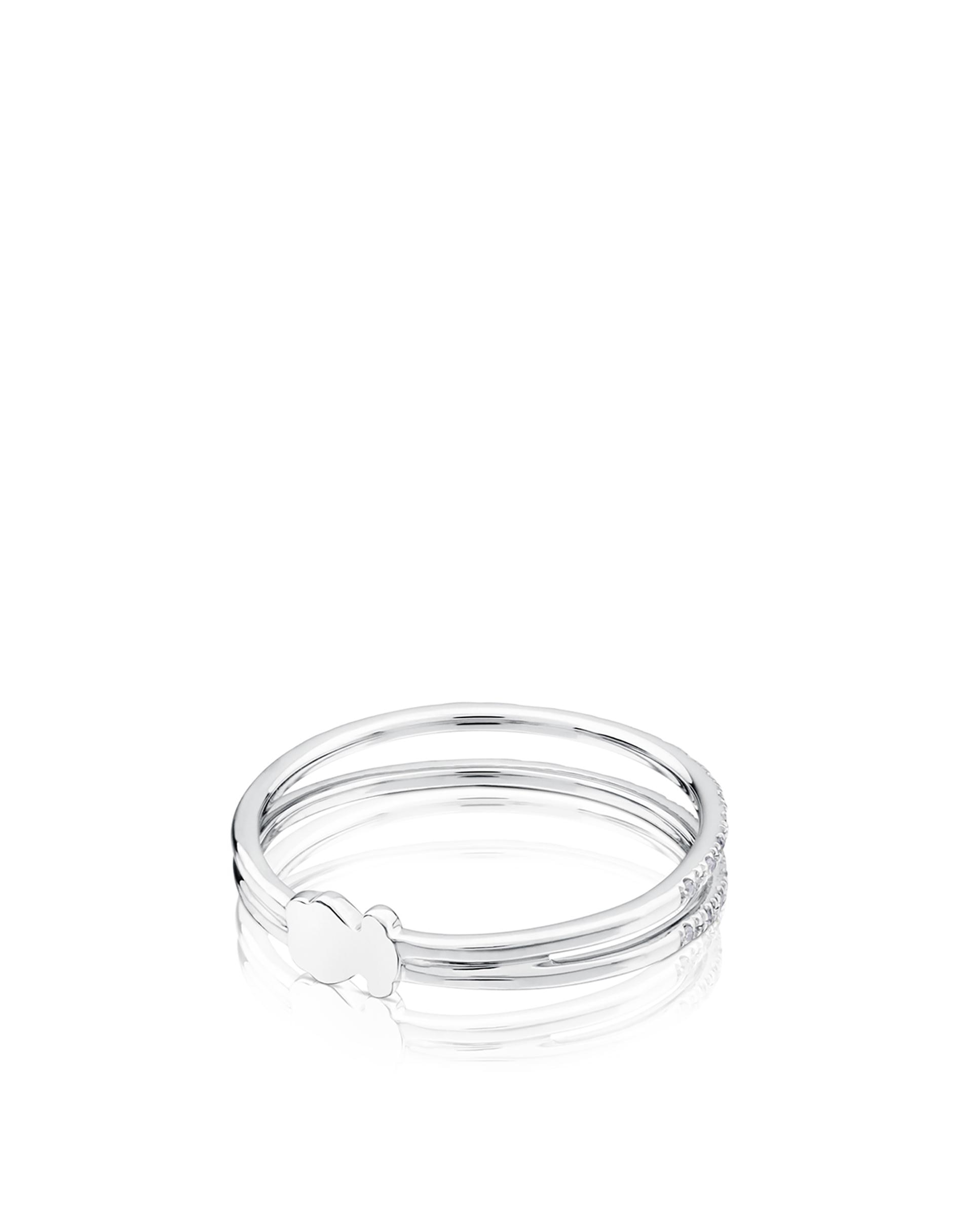 Anel Diamonds de Ouro Branco com Diamantes Branco-3