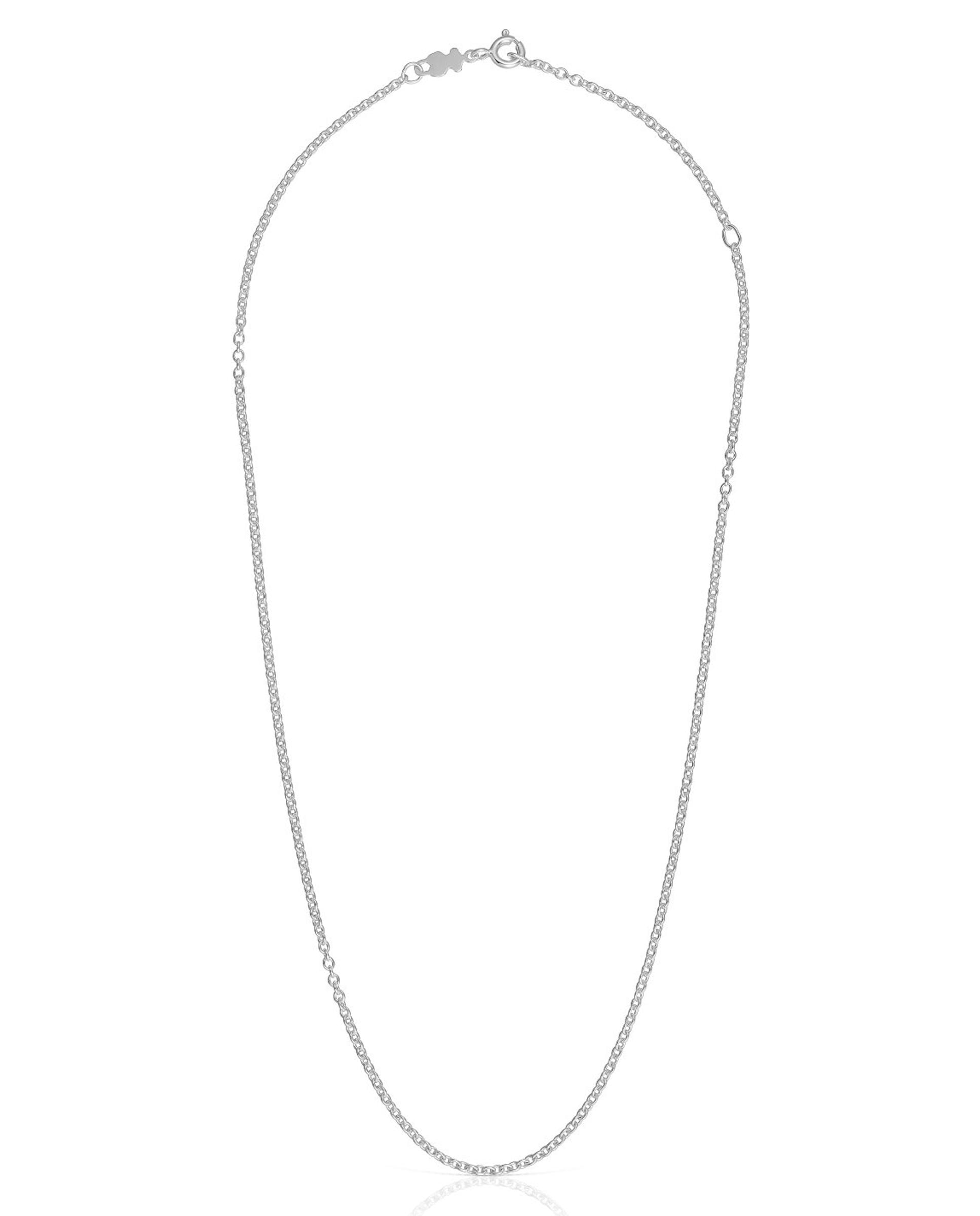 Colar Basics em Prata de Primeira Lei com Anéis Prateado-1