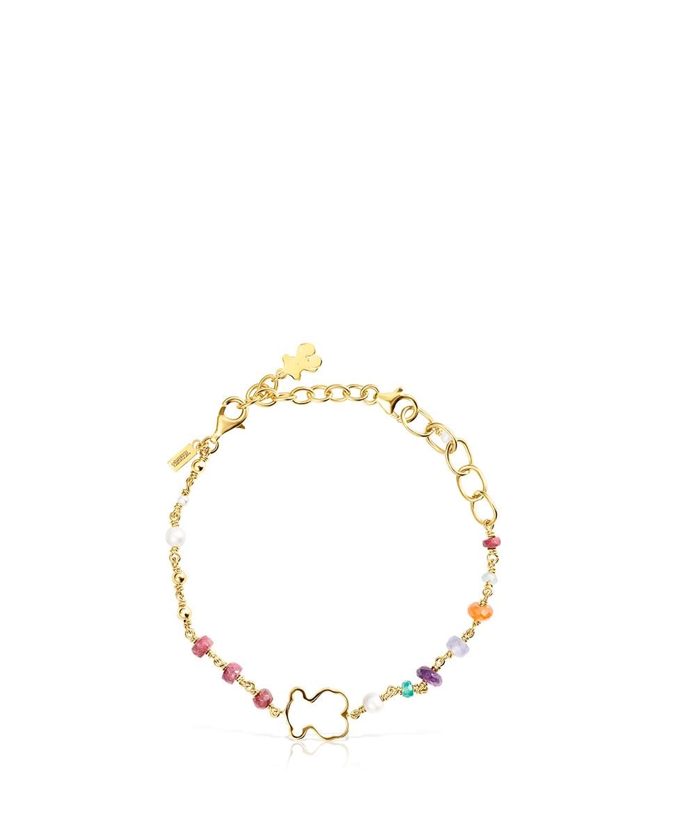 Pulseira de Corrente Basics Banhada a Ouro de 18 Kt em Prata Dourado-2